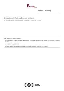 Irrigation et État en Égypte antique - article ; n°3 ; vol.57, pg 611-623