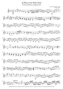 Partition Piece en D minor, WKO 208 (clef de sol original), 27 pièces pour viole de basse