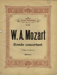 Partition couverture couleur, Rondo, Concert Rondo ; Rondo concertant