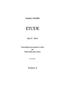 Partition violon 2, Etudes Op.10, Chopin, Frédéric