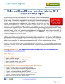 Top Rated Report:-Global and China Elliptical machines Market 2013 by qyresearchreports.com