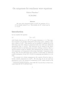 On uniqueness for semilinear wave equations