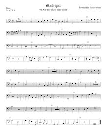 Partition viole de basse, Madrigali a 5 voci, Libro 1, Pallavicino, Benedetto par Benedetto Pallavicino