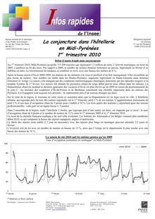 La conjoncture dans l hôtellerie en Midi-Pyrénées : 1er trimestre 2010