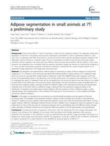 Adipose segmentation in small animals at 7T: a preliminary study