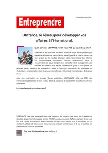 Ubifrance, le réseau pour développer vos affaires à l international.