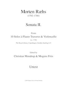 Partition Sonata 2 en D major, Urtext score, 10 Solos a Flauto Traverso & violoncelle