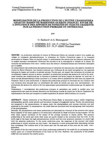 Modélisation de la production de l huître Crassostrea gigas du bassin  de Marennes-Oléron (France