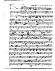 Partition clarinette (en C), Quintuor VI en Fa majeur, Op.88 No.6