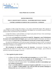 Motion FN - Abandon voie ferrée Pau-Canfranc