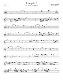 Partition ténor viole de gambe 1, octave aigu clef, madrigaux, Book 6