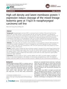 High cell density and latent membrane protein 1 expression induce cleavage of the mixed lineage leukemia gene at 11q23 in nasopharyngeal carcinoma cell line
