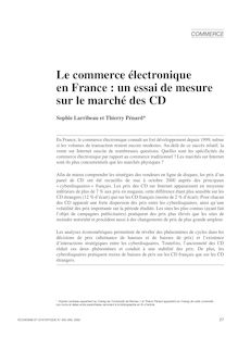 Le commerce électronique en France : un essai de mesure sur le marché des CD 