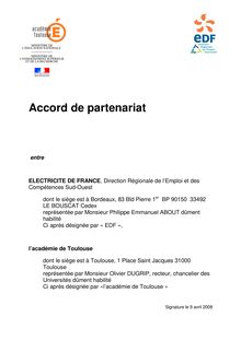 ELECTRICITE DE FRANCE Direction Régionale de l Emploi et des Compétences Sud Ouest