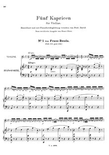 Partition complète (aussi Piano , partie), Caprice en B-flat major