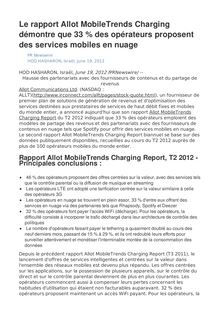Le rapport Allot MobileTrends Charging démontre que 33 % des opérateurs proposent des services mobiles en nuage