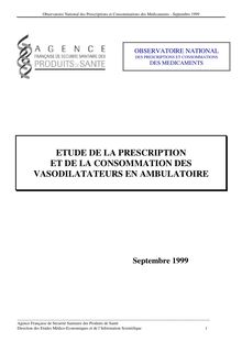 Etude de la prescription et de la consommation des vasodilatateurs en ambulatoire