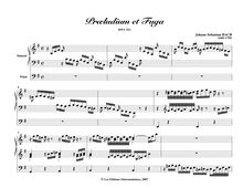 Partition complète, Prelude et Fugue en E minor, BWV 533, E minor