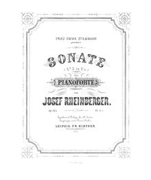 Score, Piano Sonata No.3, E♭ major, Rheinberger, Josef Gabriel