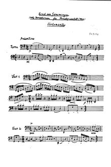 Partition violoncelle, Variations pour corde quatuor, Sechs Variationen über ein eigenes Thema für Streichquartett (1806).