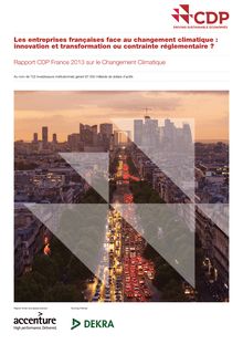 Rapport CDP France 2013 sur le Changement Climatique