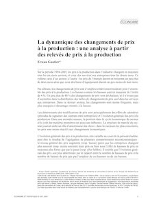 La dynamique des changements de prix de production en France : une analyse à partir des relevés de prix de production