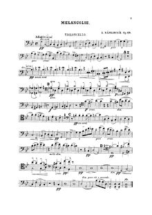 Partition violoncelles, 4 pièces, Nápravník, Eduard