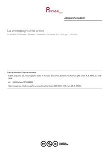 La prosopographie arabe - article ; n°5 ; vol.25, pg 1236-1239