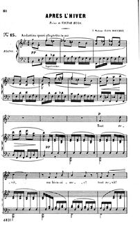 Partition complète (B♭ Major: haut voix et piano), Après l hiver