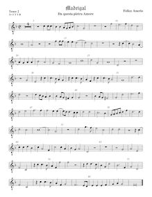 Partition ténor viole de gambe 2, octave aigu clef, madrigaux pour 5 voix par  Felice Anerio