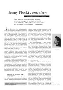 Jenny Plocki : entretien recueilli par Anne-Marie Paillard - article ; n°1 ; vol.73, pg 55-58