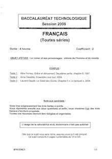 Sujet du bac STG 2008: Francais