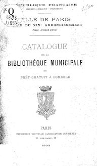 Catalogue de la Bibliothèque municipale de prêt gratuit à domicile