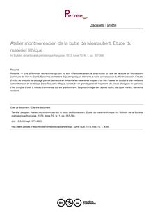 Atelier montmorencien de la butte de Montaubert. Etude du matériel lithique - article ; n°1 ; vol.70, pg 357-366