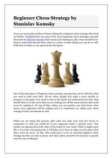 Beginner Chess Strategy by Stanislav Komsky