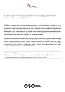 Evolution récente de la fécondité en Europe occidentale - article ; n°4 ; vol.27, pg 838-874