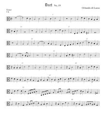 Partition ténor viole de gambe, alto clef, Duodecim bicinia sine textu par Orlande de Lassus
