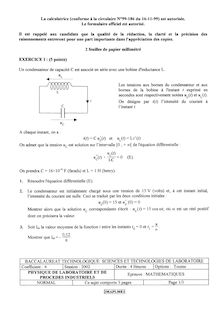 Mathématiques 2002 S.T.L (Physique de laboratoire et de procédés industriels) Baccalauréat technologique