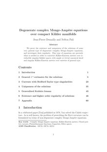 Degenerate omplex Monge Ampère equations