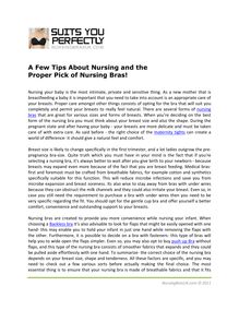 A Few Tips About Nursing and the Proper Pick of Nursing Bras
