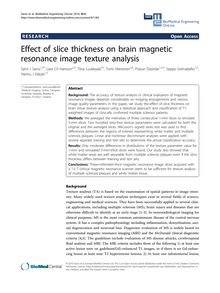 Effect of slice thickness on brain magnetic resonance image texture analysis