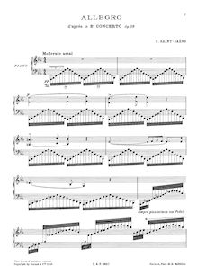 Partition complète, Allegro d après le 3e Concerto, Saint-Saëns, Camille