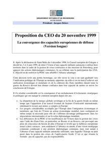 Proposition du CEO du 20 novembre 1999