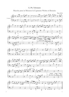 Partition complète, Marche et Retraite, F major, Telemann, Georg Philipp