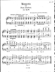 Partition , Menuetto, Piano Sonata No.18 en G major, Fantasie / Andante, Menuetto und Allegretto