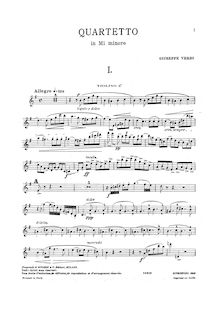 Partition parties complètes, corde quatuor, String quartet in e minor