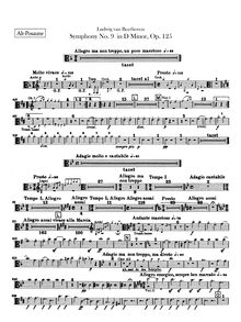 Partition Trombone 1, 2, 3 (alto, ténor, basse clefs), Symphony No.9