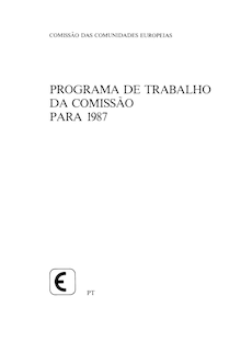 PROGRAMA DE TRABALHO DA COMISSÃO PARA 1987