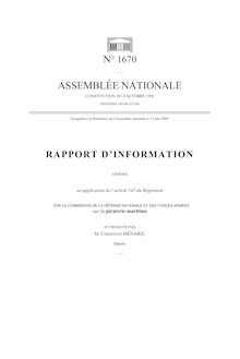 Rapport d information déposé (...) par la Commission de la défense nationale et des forces armées sur la piraterie maritime
