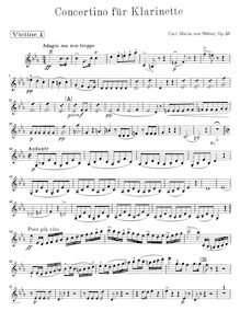 Partition violons I, II, altos, violoncelles, Basses, clarinette Concertino